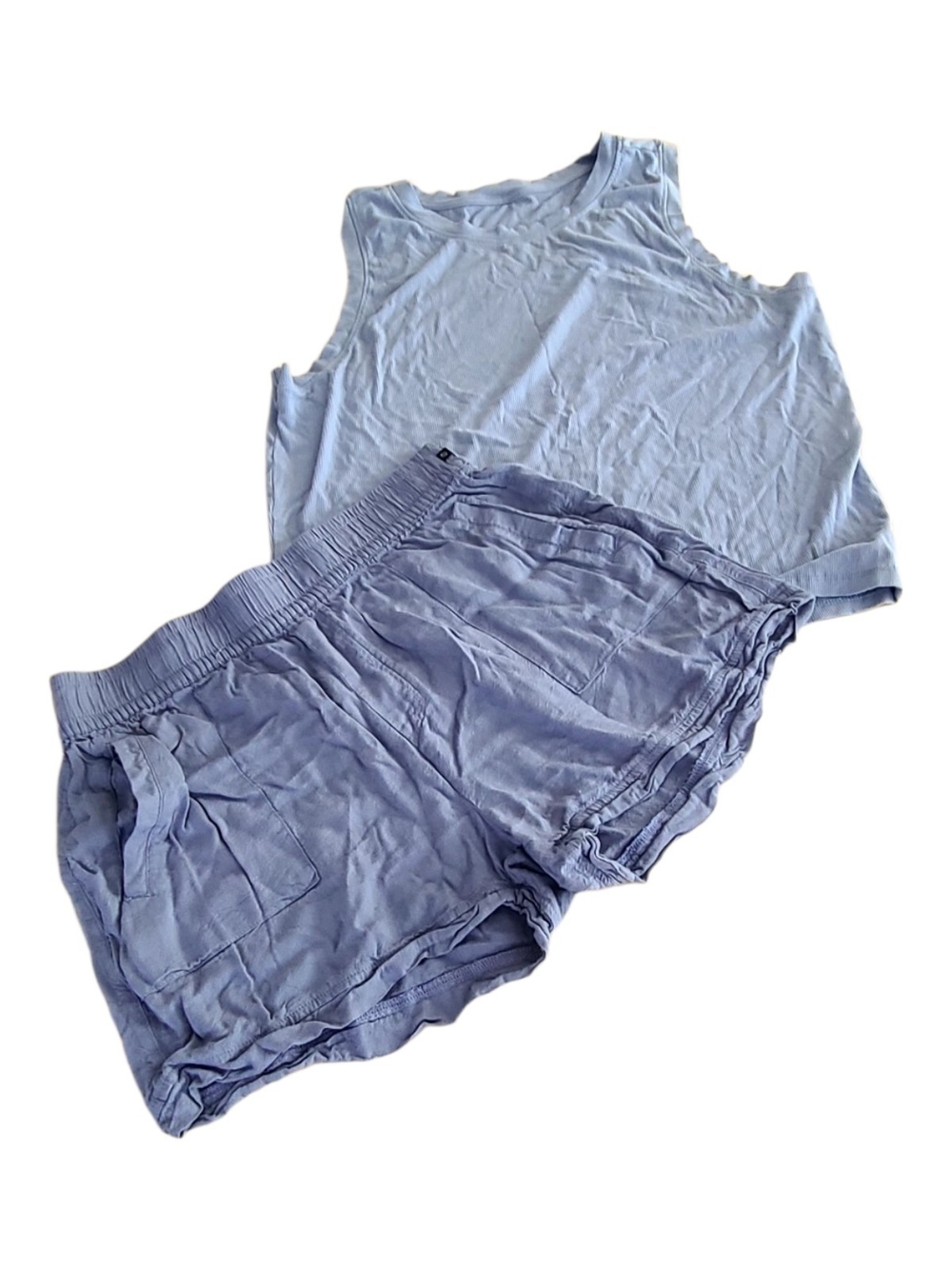 Marika Light Blue Tank & Shorts Lounge Set Large
